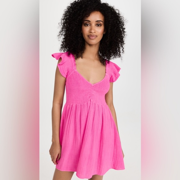 LoveShackFancy Athalia Mini Dress - Flirty Fuchsia - Size XS - Picture 3 of 16